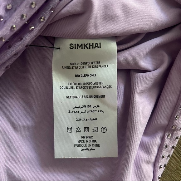 Jonathan Simkhai Abrah Embellished Party Cocktail Dress - Purple - Size XS - Picture 11 of 15